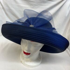 Giovannio Elegant Navy Blue Women's dress Hat Sz OSFA